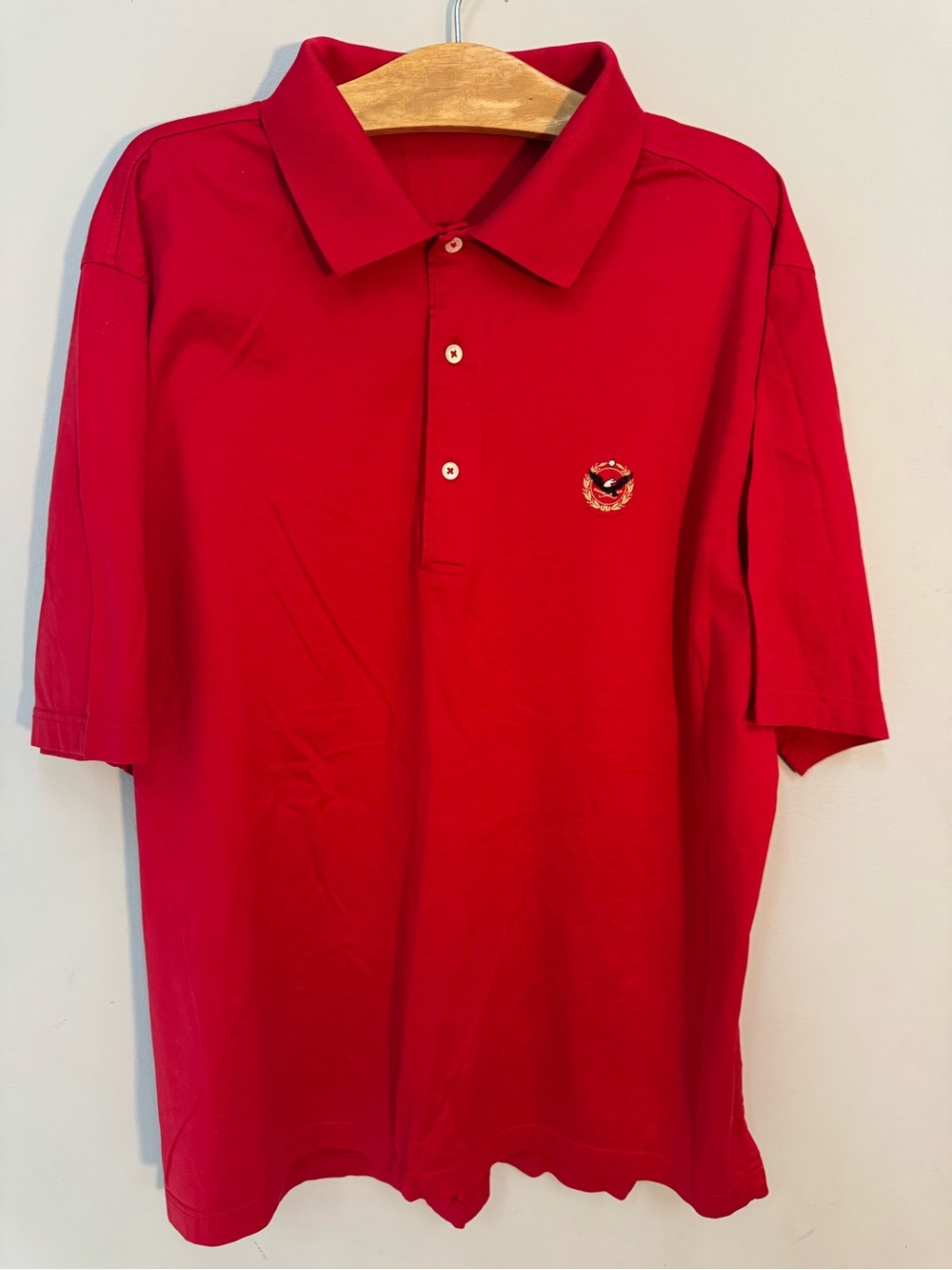 Fairway & Greene Men's Red Polo with Crest Embroidery